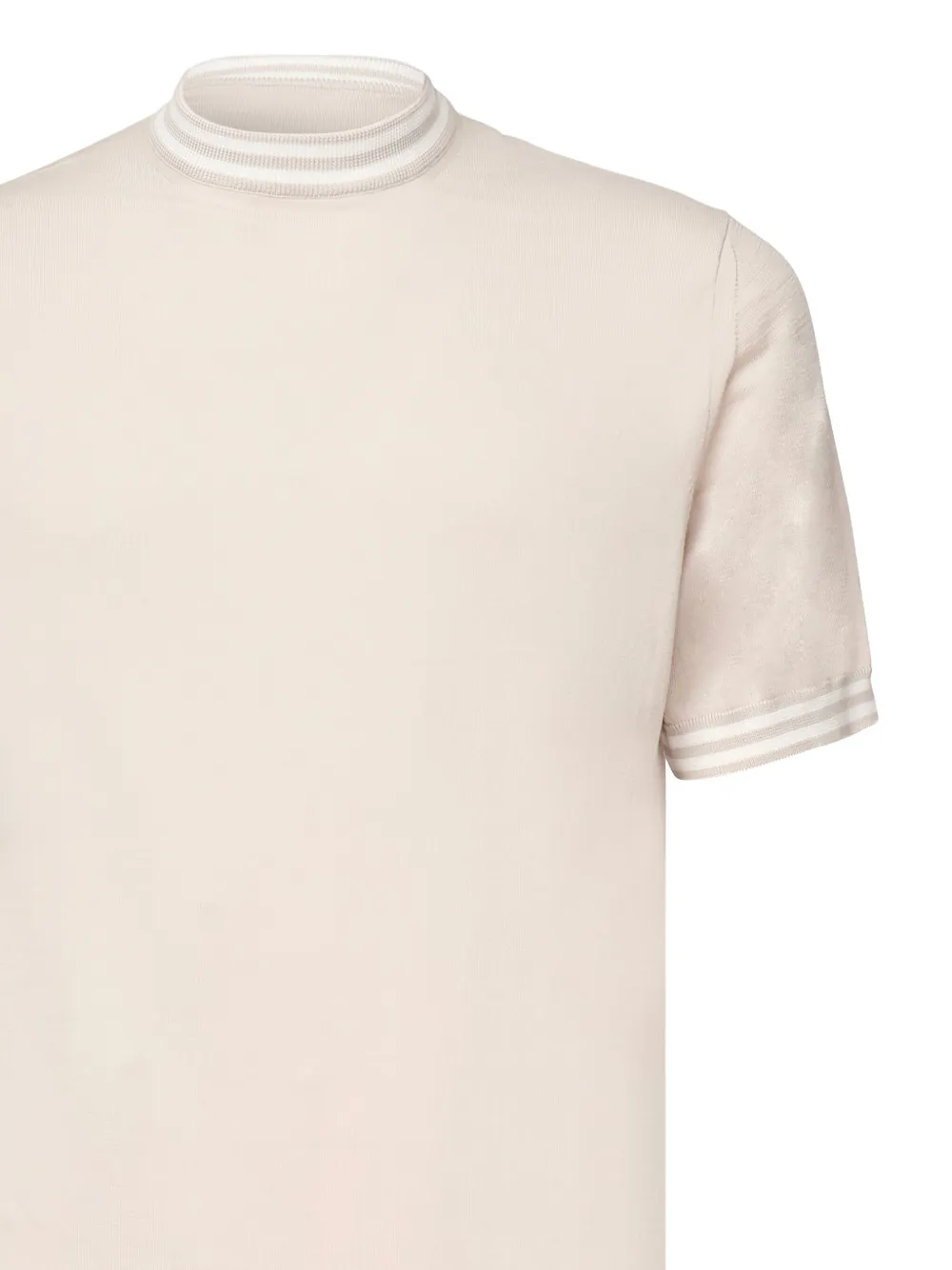 Eleventy short-sleeve ribbed-trim sweater Beige