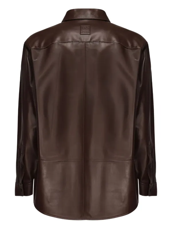 LOEWE レザーシャツジャケット | ブラウン | FARFETCH JP