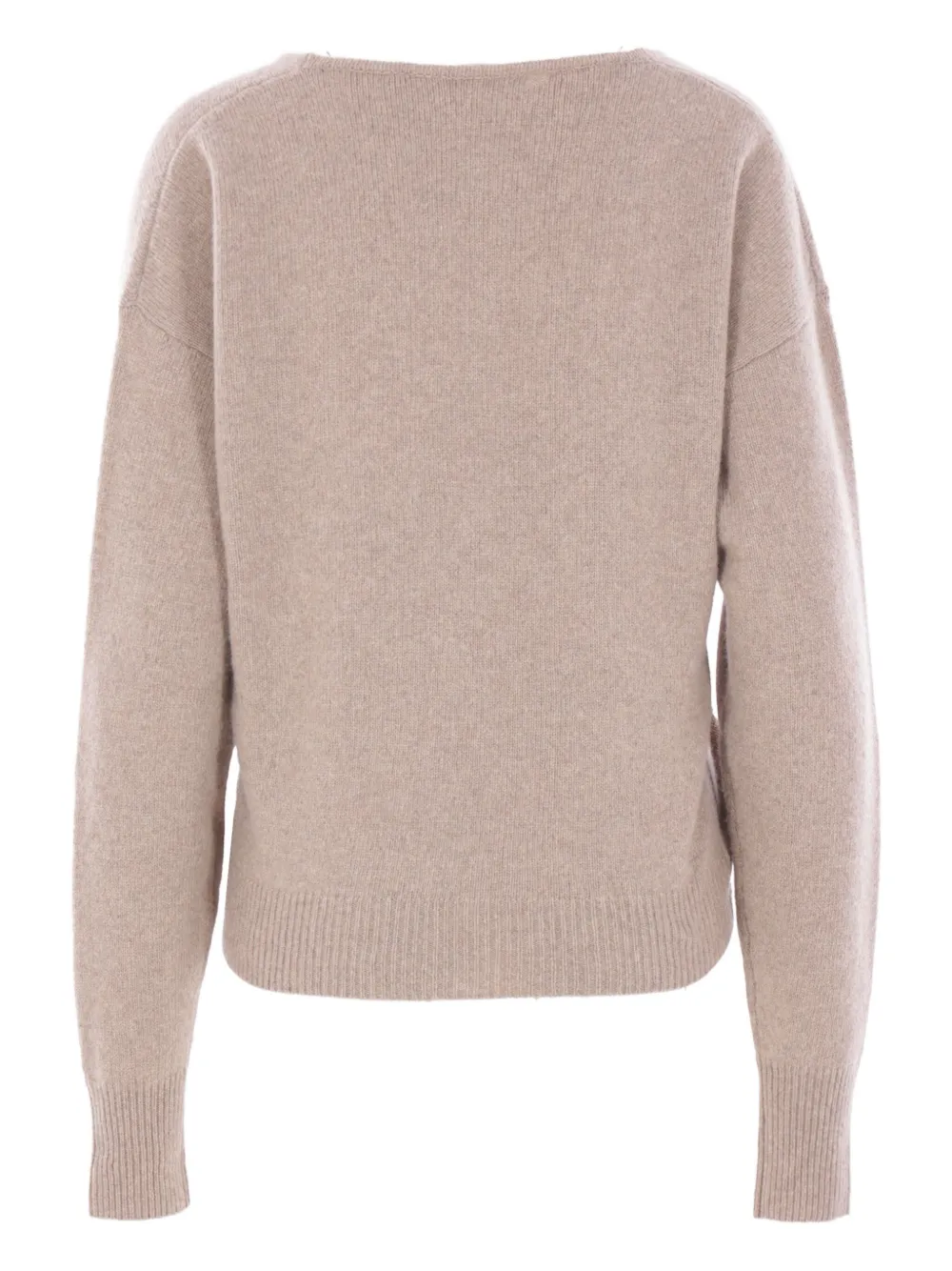 Federica Tosi wrap-front V-neck sweater Beige