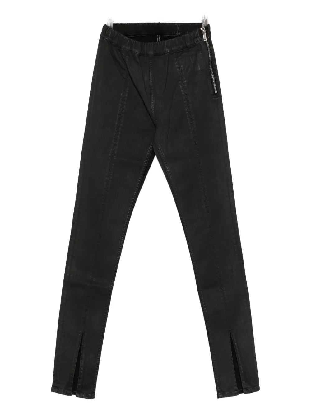 Rick Owens Drkshdw Front-split Zip-detail Jeans In Black