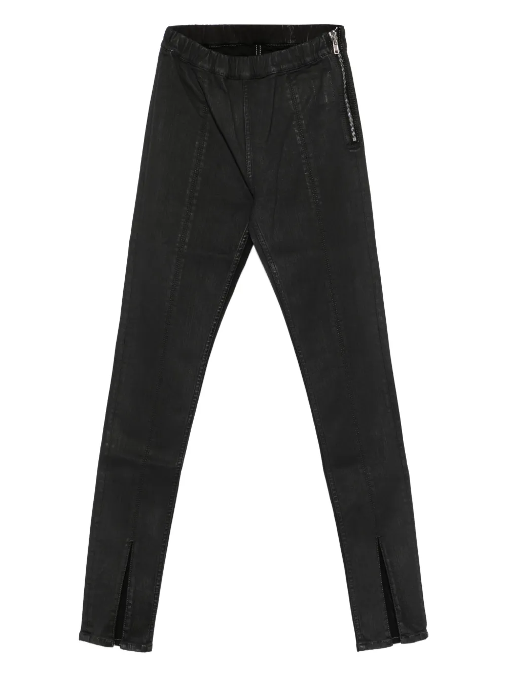 Rick Owens DRKSHDW Jeans met ritsdetail en split aan de voorkant Zwart