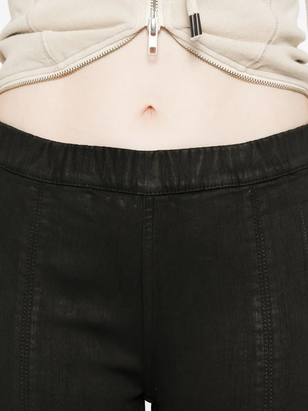 Rick Owens DRKSHDW Jeans met ritsdetail en split aan de voorkant Zwart