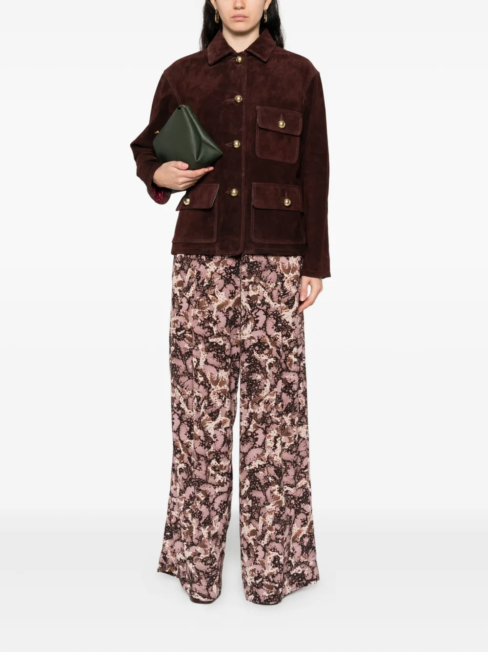 Arma Gold-button Flap-pocket Jacket In Brown
