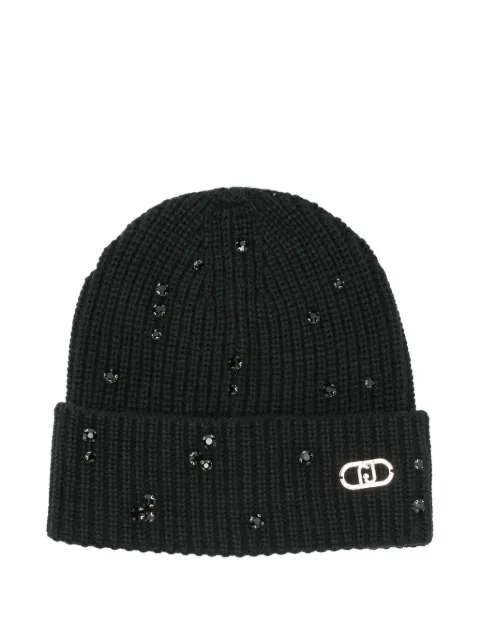 LIU JO crystal-embellished ribbed beanie