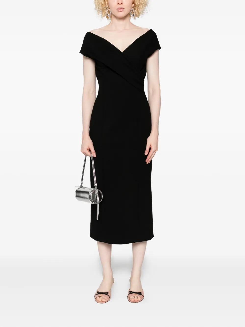 Ermanno Scervino short-sleeve midi dress - Zwart