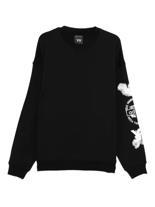 Y-3 スウェットシャツ Y-3 プリント スウェットシャツ | ブラック | FARFETCH JP