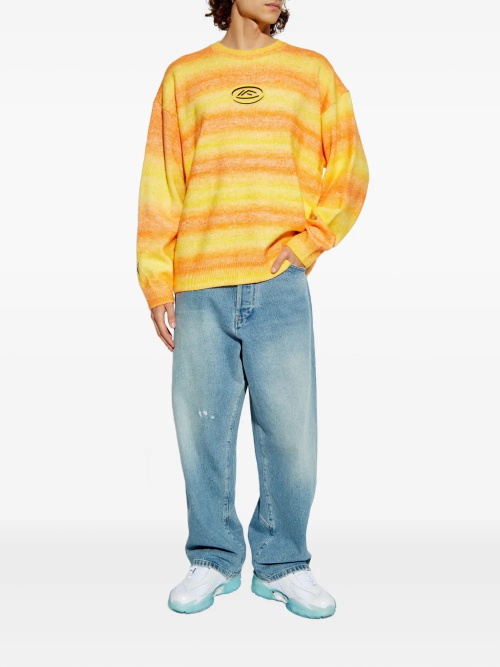 PUMA ombre-effect logo-patch sweater - Oranje