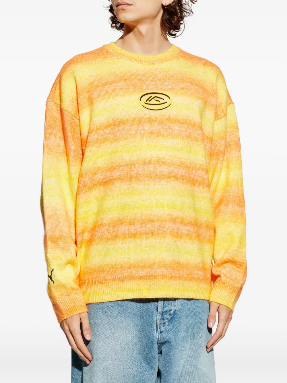 Puma Ombre-effect Logo-patch Sweater In Multi