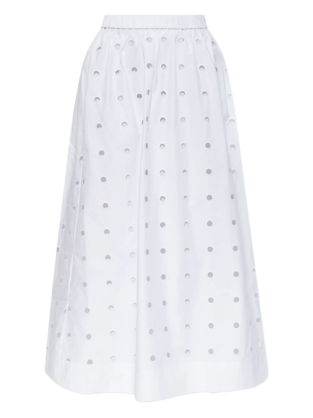 Posse open-cut dots midi A-line skirt | White | Image 1