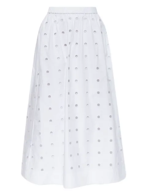 Posse open-cut dots midi A-line skirt