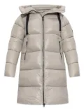 Save The Duck logo-patch padded coat - Neutrals