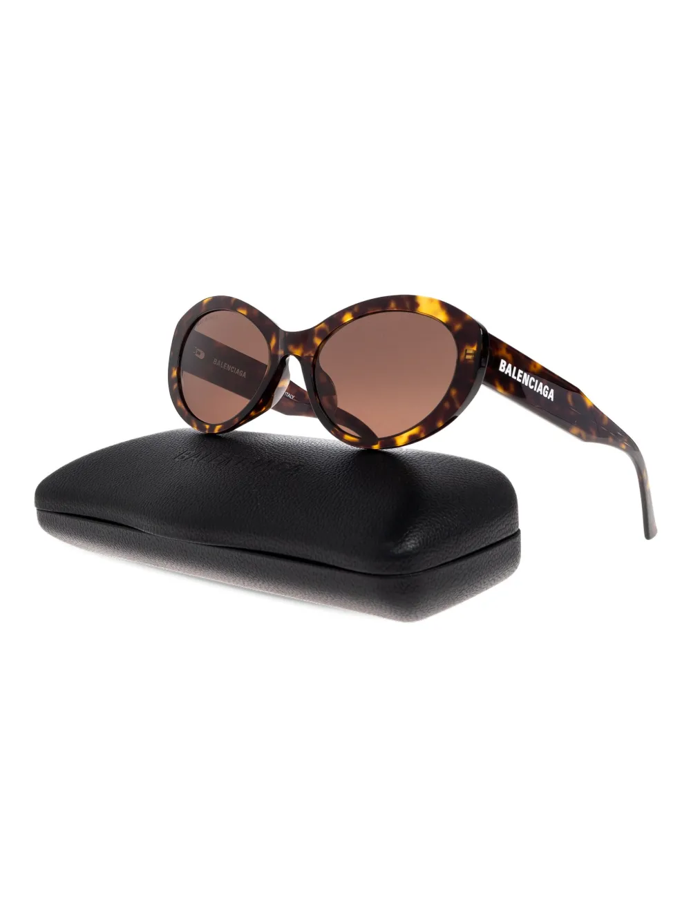 Balenciaga Eyewear oval-frame tortoiseshell sunglasses Bruin