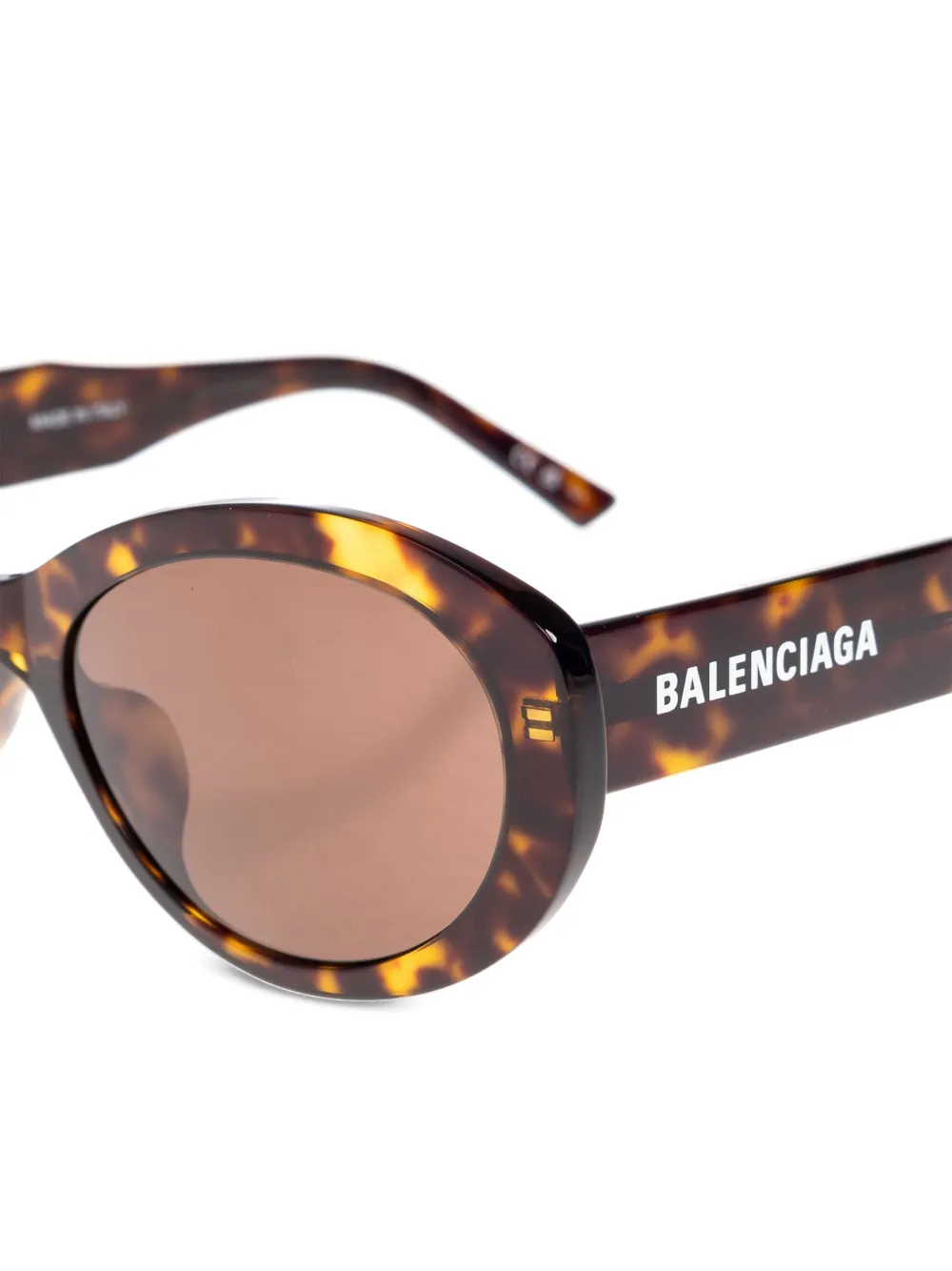 Balenciaga Eyewear oval-frame tortoiseshell sunglasses - Bruin