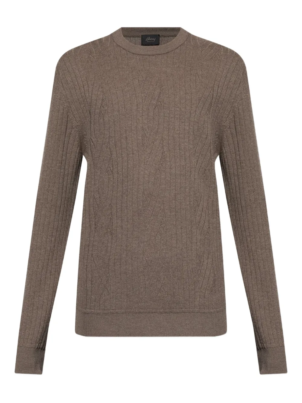 Brioni cable-knit ribbed sweater Bruin
