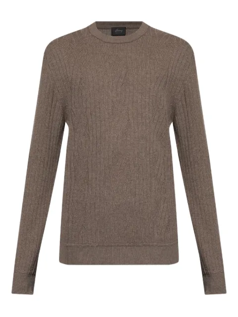 Brioni cable-knit ribbed sweater