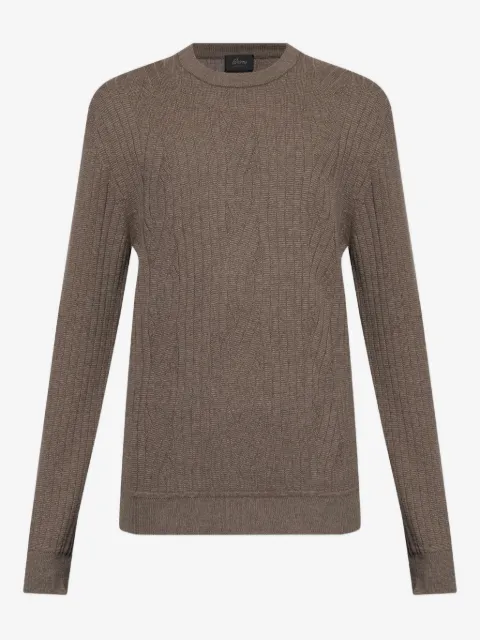 Brioni cable-knit ribbed sweater