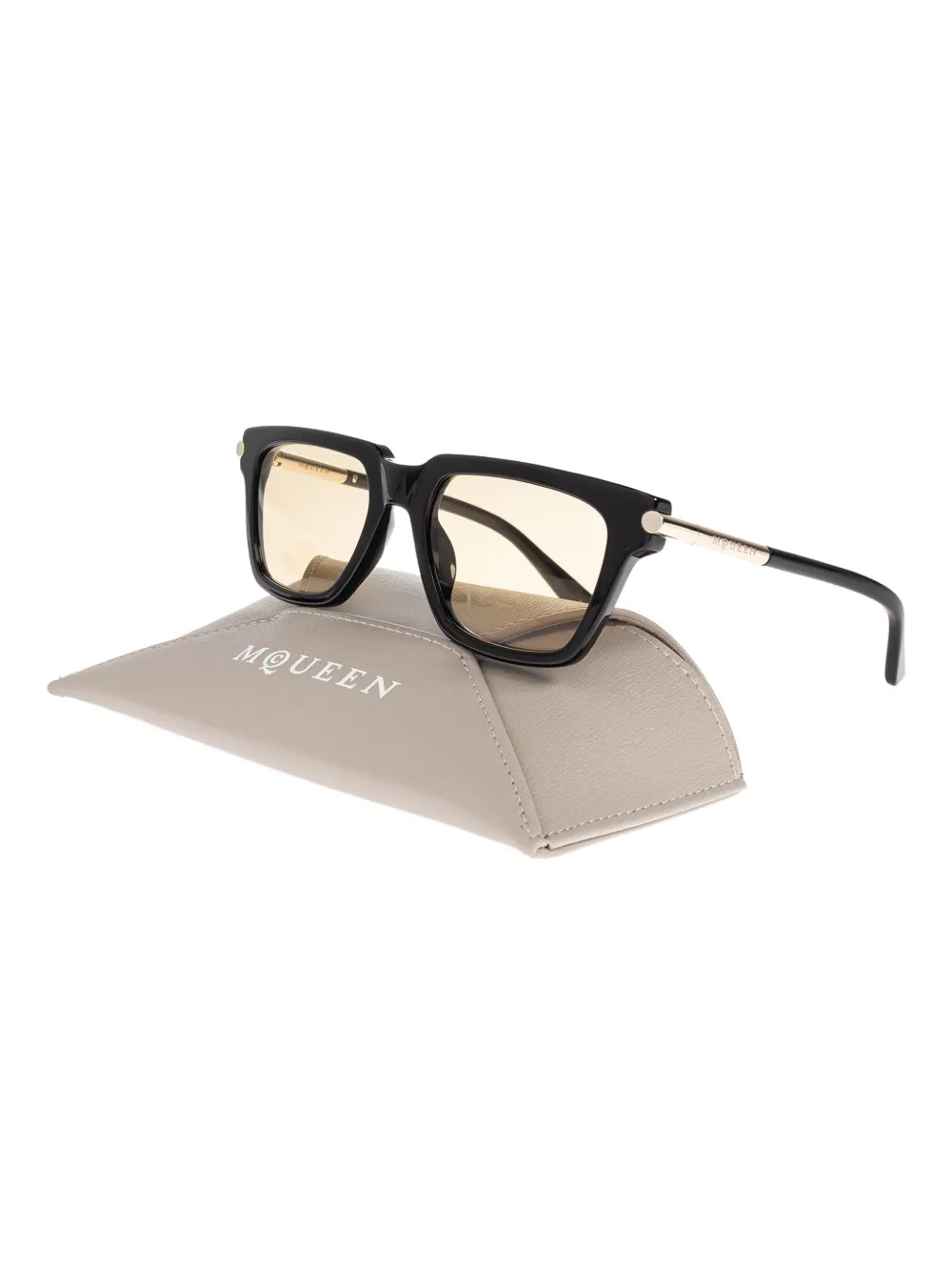 Alexander McQueen Eyewear T-bar Icon square-frame sunglasses Zwart