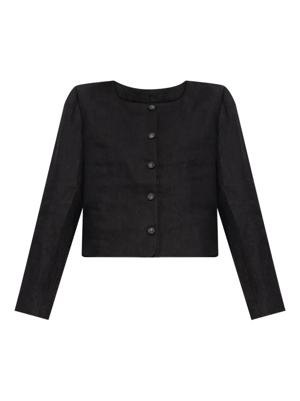 Posse Emma button-front linen jacket | Black | Image 1