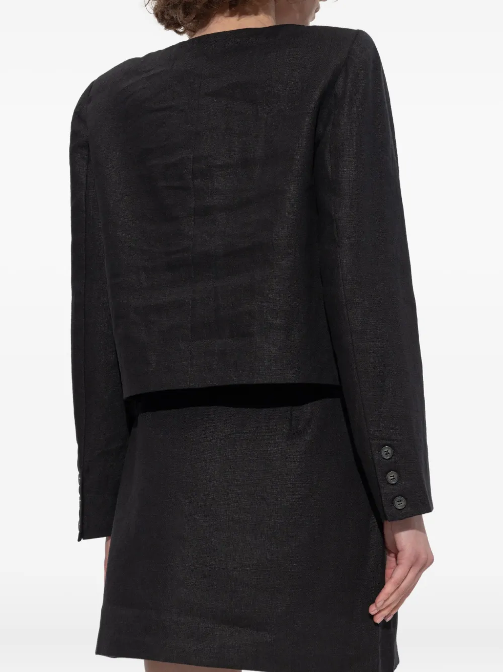 Emma Button-Front Linen Jacket