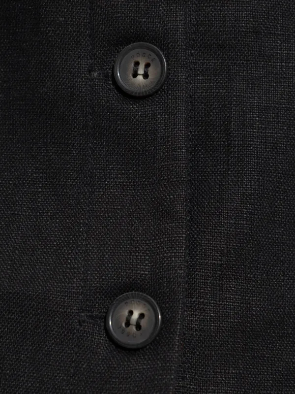 Posse Emma button-front Linen Jacket | Black | FARFETCH