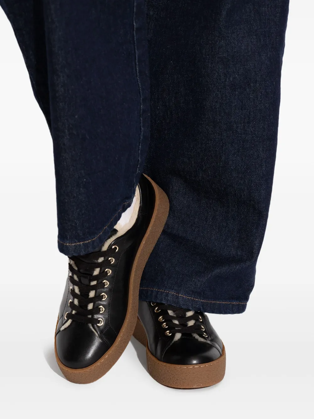 BOGNER Lucerne shearling-lined leather sneakers Black