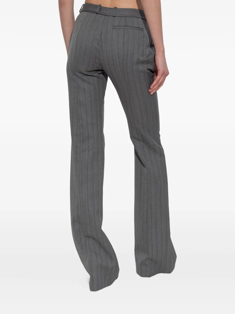 Alexander McQueen pinstripe flared trousers Grijs