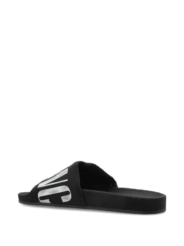Balenciaga logo-print Slides | Black | FARFETCH
