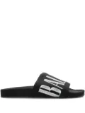Balenciaga logo-print slides - Black