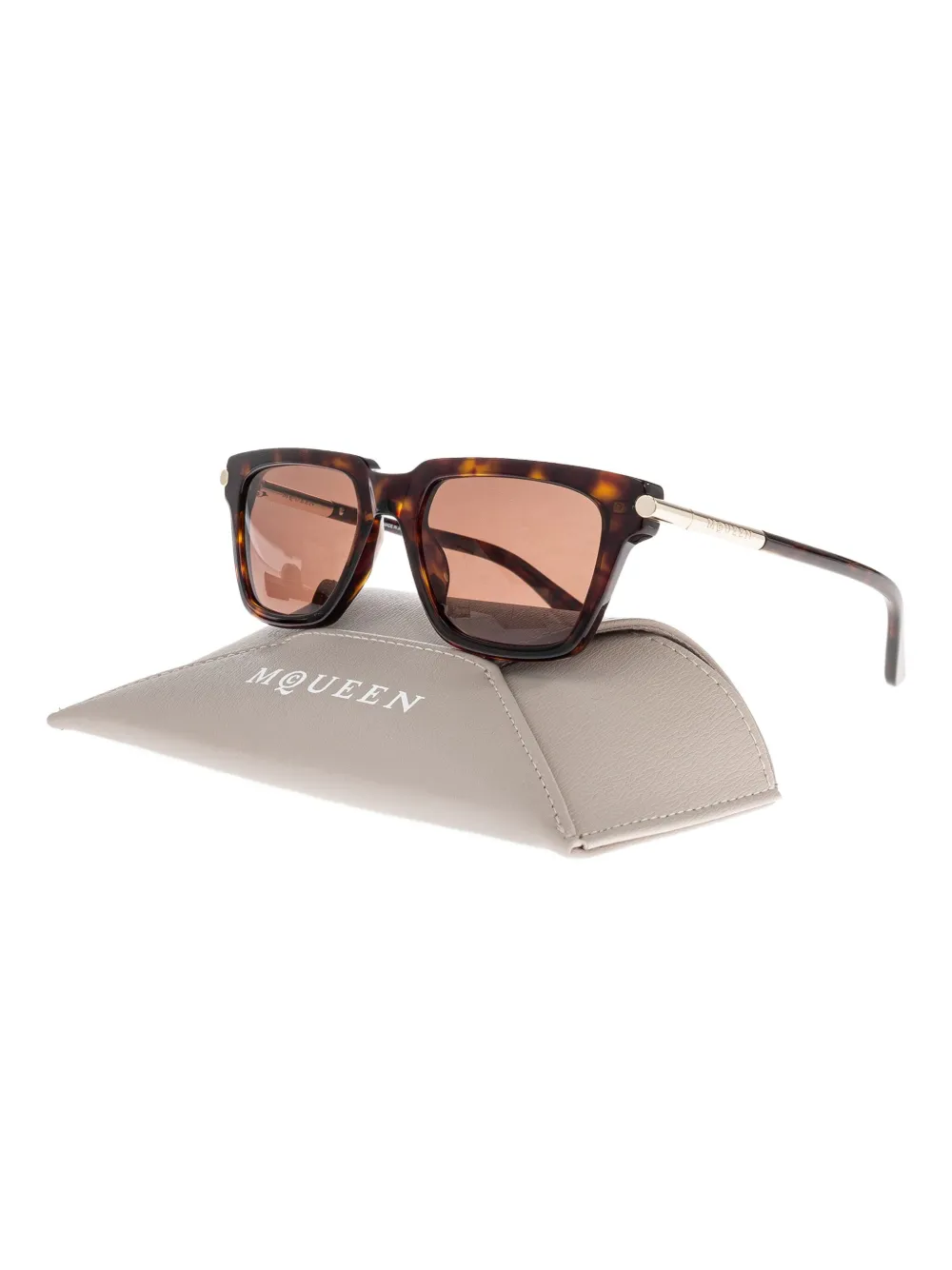Alexander McQueen Eyewear T-bar Icon tortoiseshell sunglasses Bruin