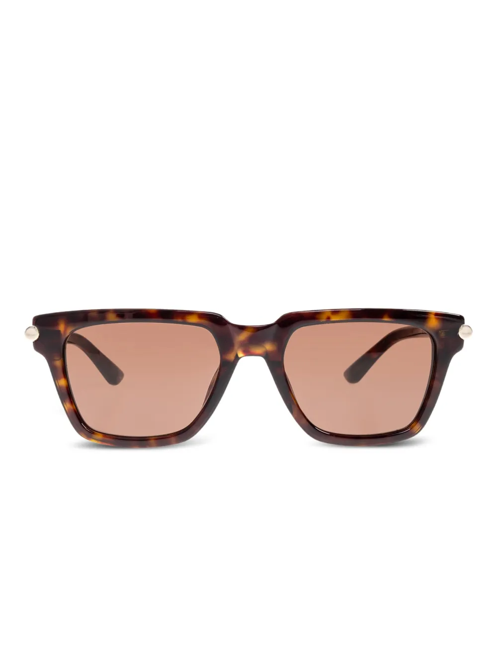 Alexander McQueen Eyewear T-bar Icon zonnebril met schildpadschild-design Bruin