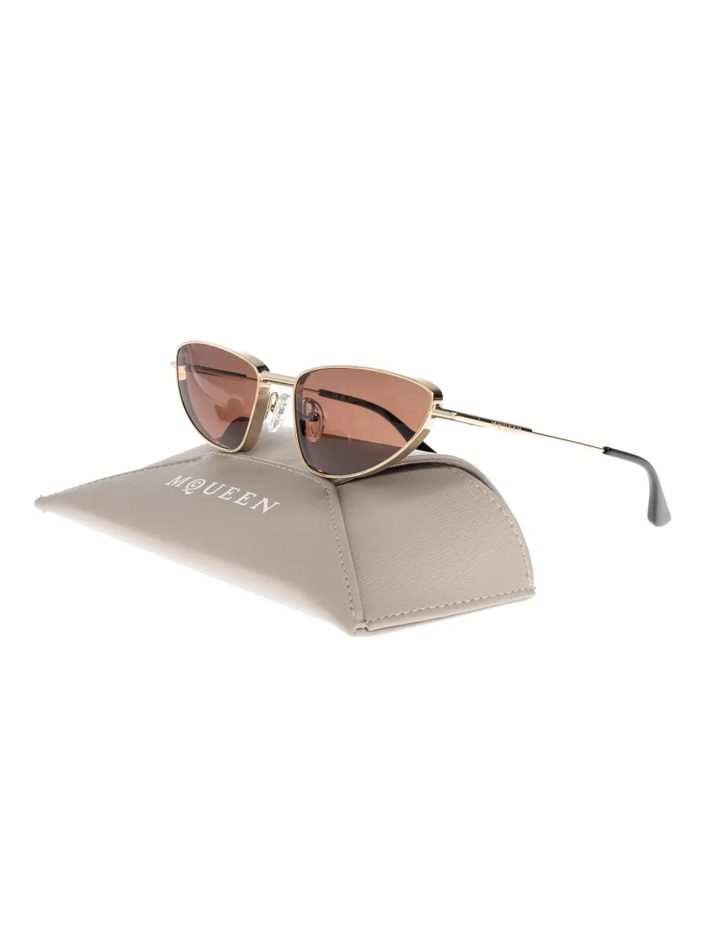 Alexander McQueen Eyewear T-bar Soft cat-eye sunglasses Geel