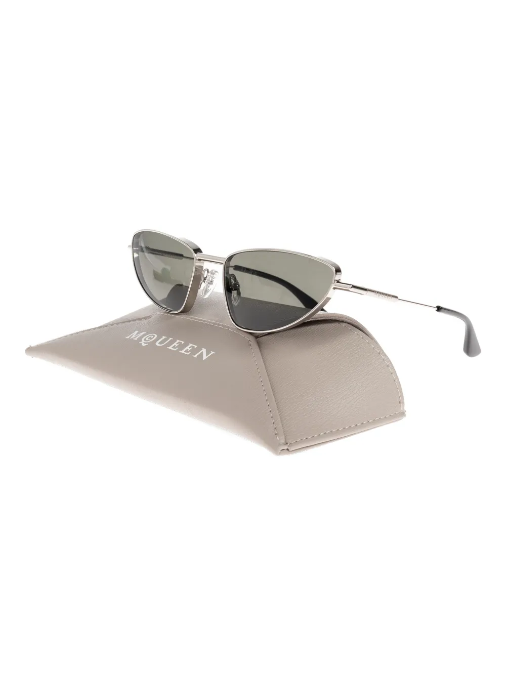 Alexander McQueen Eyewear T-bar Soft zonnebril met cat-eye montuur Zilver