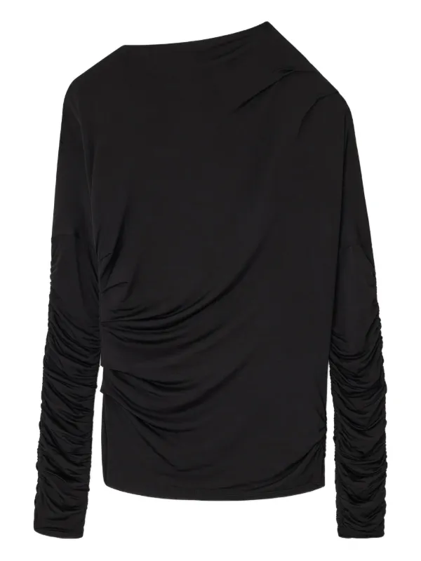 GANNI シャーリング トップ | ブラック | FARFETCH JP