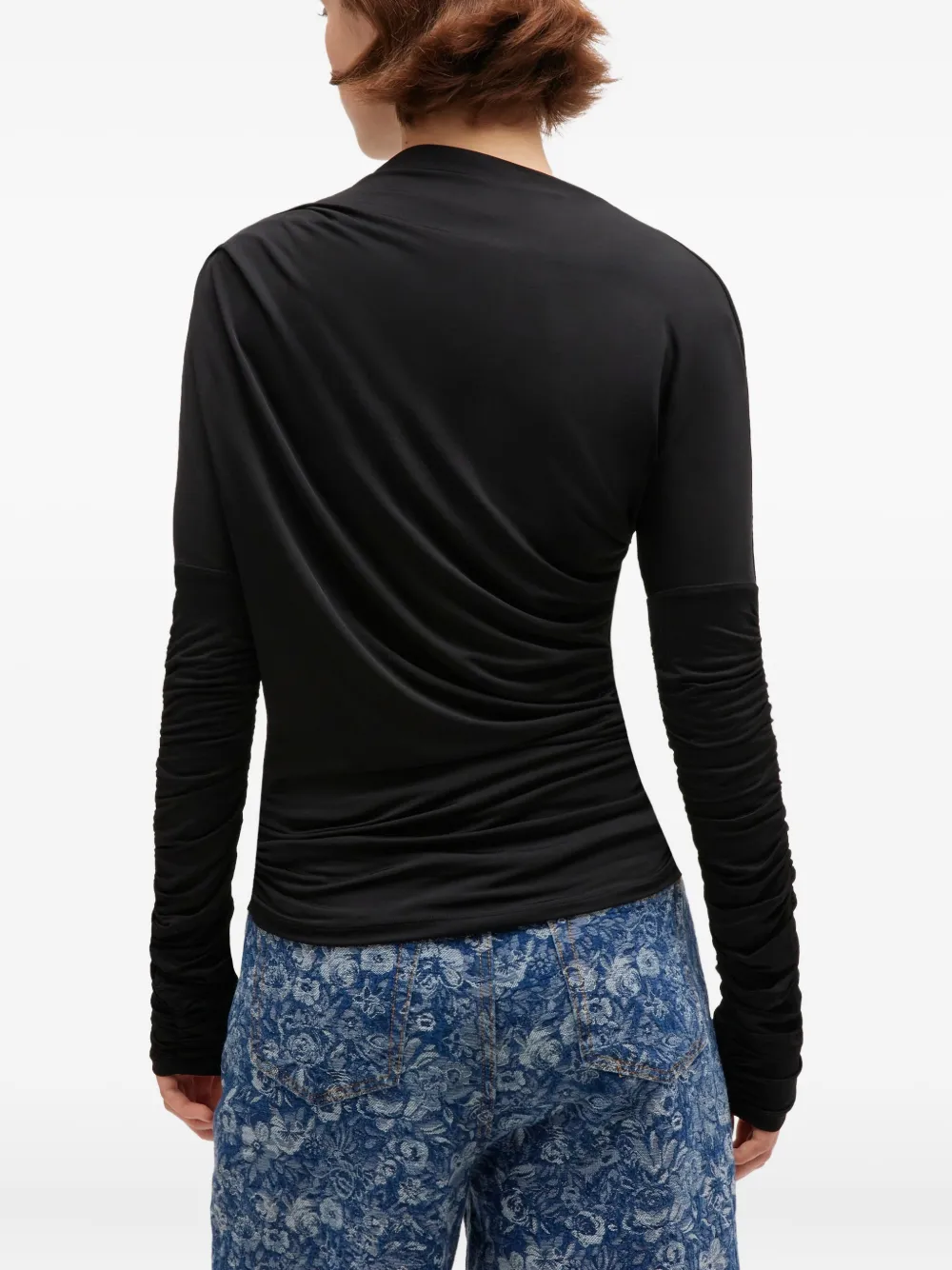 GANNI Jersey top Zwart