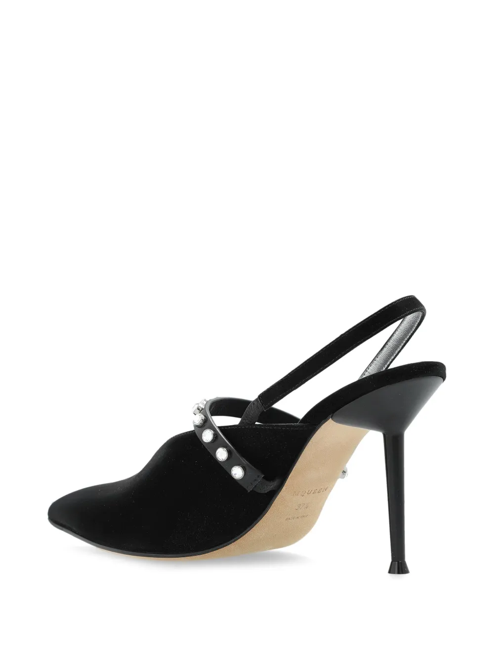 Alexander McQueen crystal-embellished slingback pumps Black
