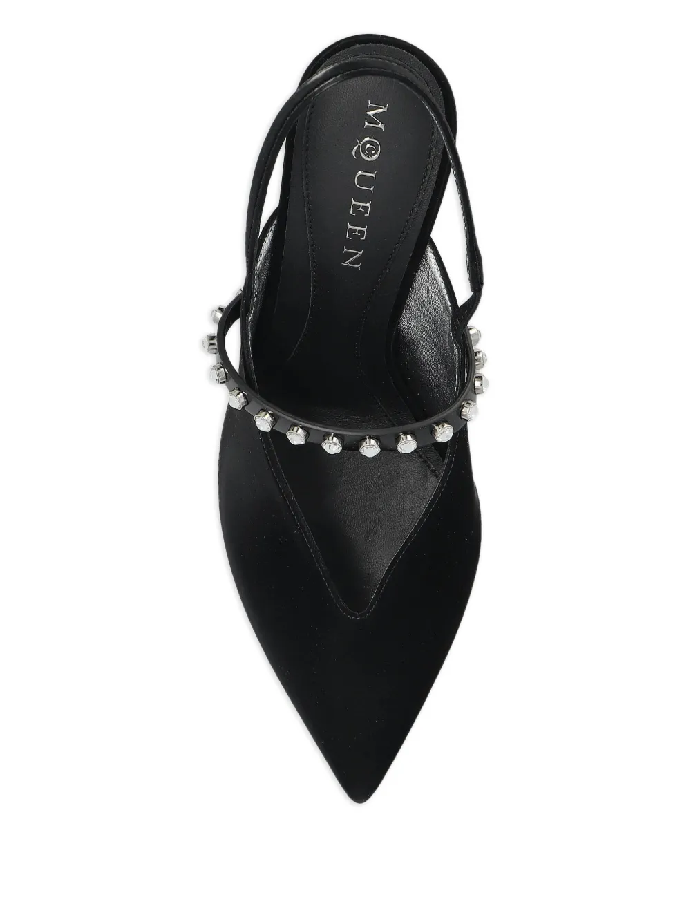 Alexander McQueen crystal-embellished slingback pumps Black