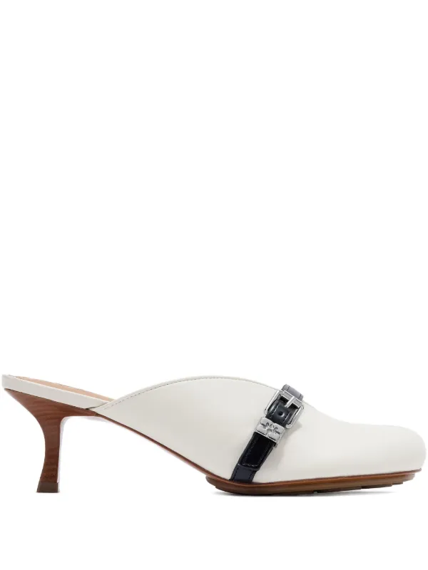Ganni Sue Heeled Mules in White