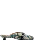 GANNI tapestry kitten heeled mules - Green