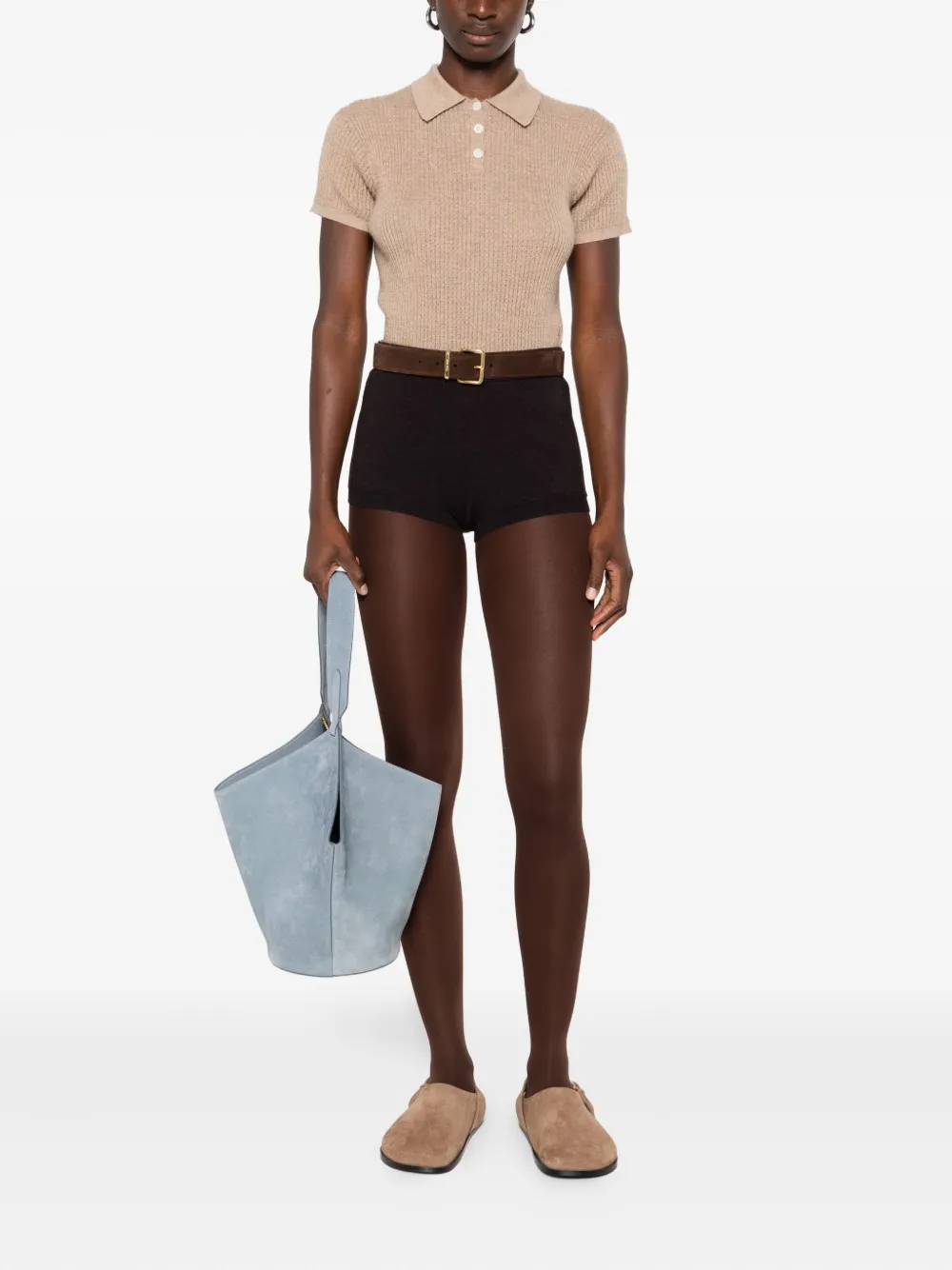 P.a.r.o.s.h Wool Short Shorts In Brown