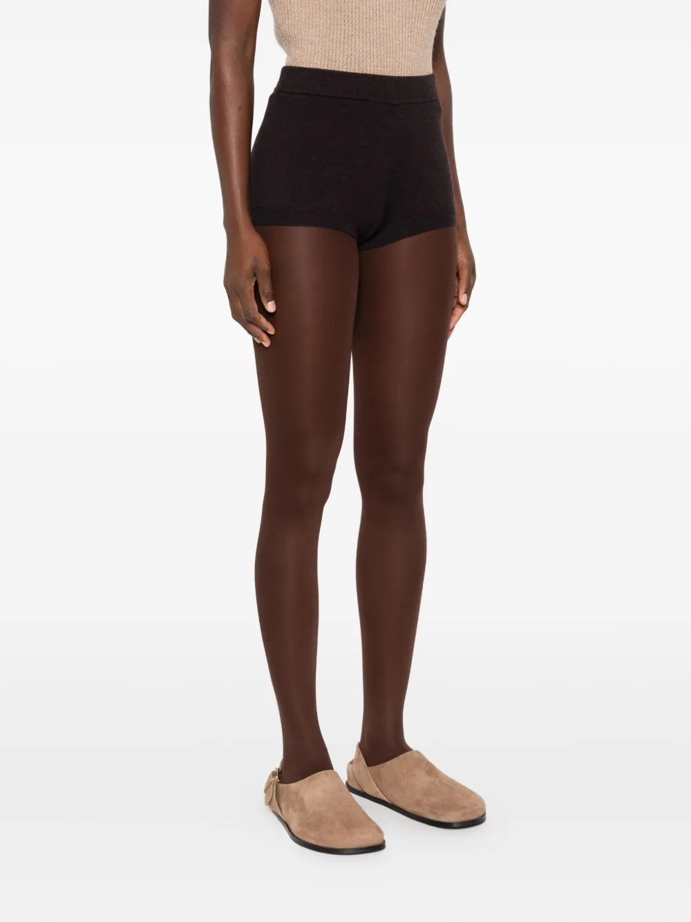 P.a.r.o.s.h Wool Short Shorts In Brown