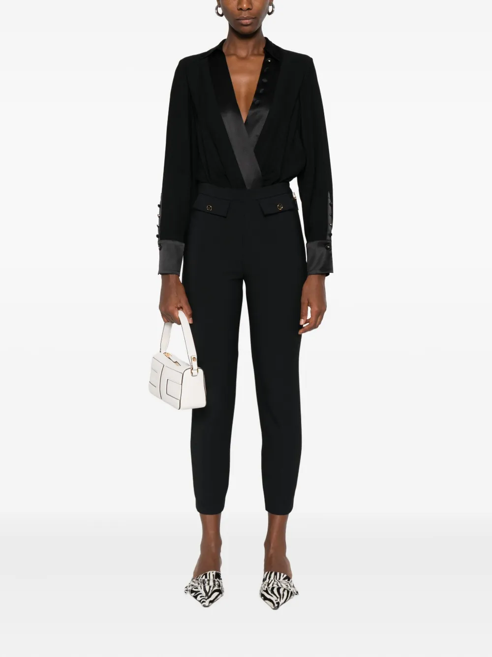 Elisabetta Franchi slim-fit tailored trousers Zwart