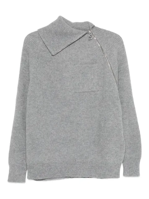 Sportmax Asymmetrischer Pullover mit Reißverschluss