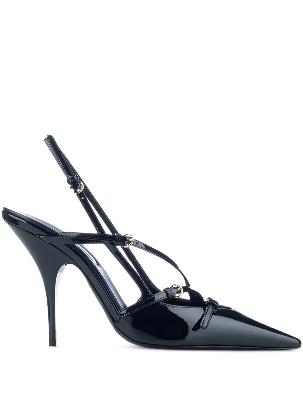 Miu 105 mm slingback pumps met puntige neus Zwart