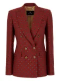 ETRO geometric-pattern double-breasted blazer - Red