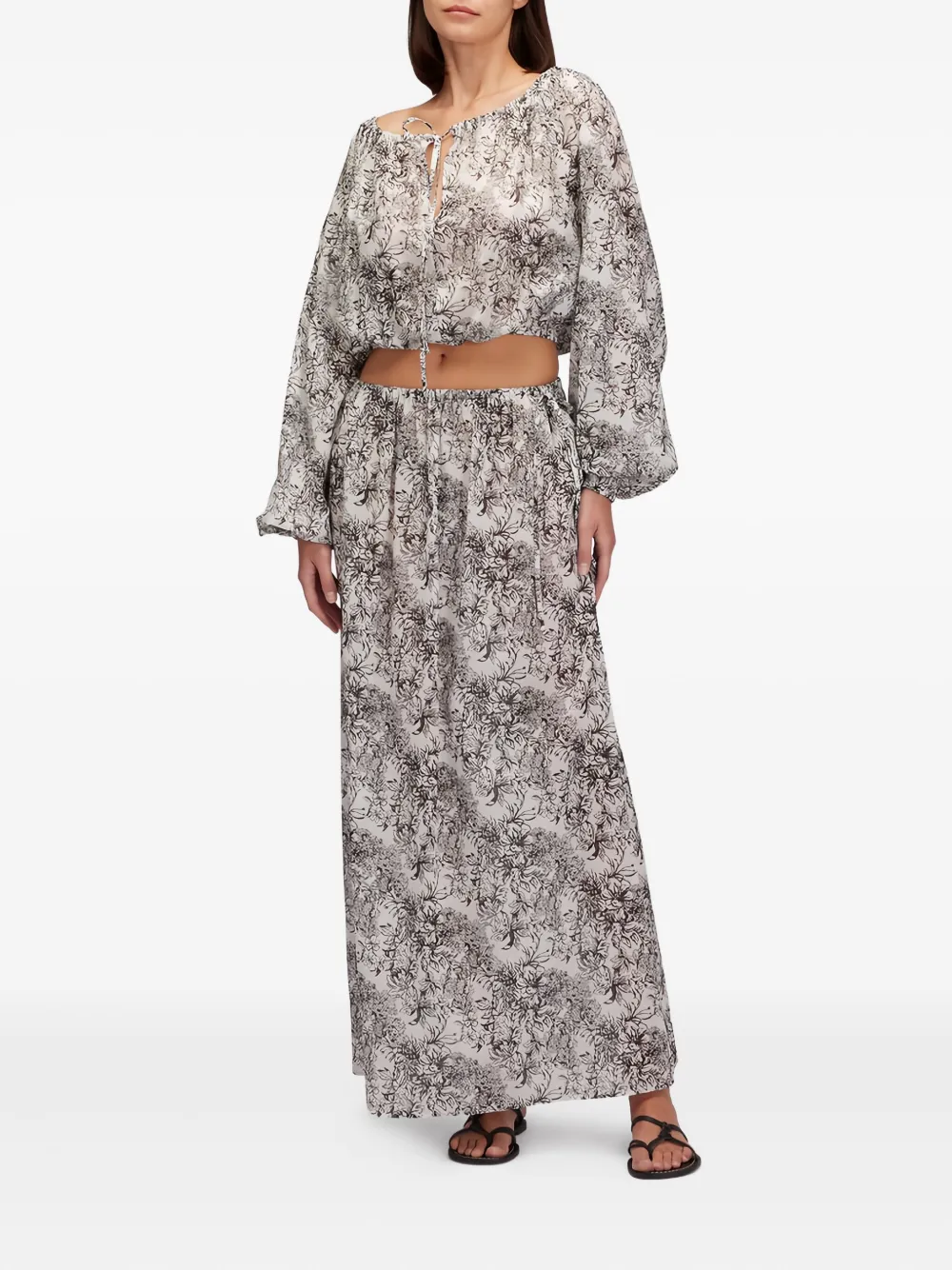 Sundek Fleur De Joie floral-print blouse - Zwart