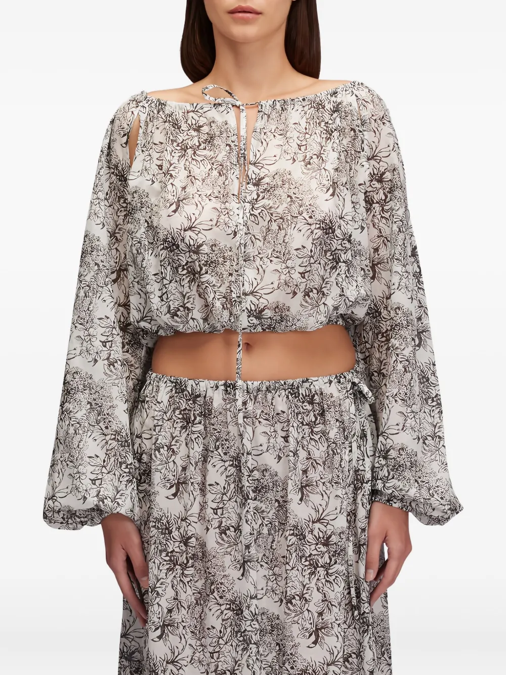 Sundek Fleur De Joie floral-print blouse - ブラック Sundek Fleur De Joie floral-print blouse - ブラック