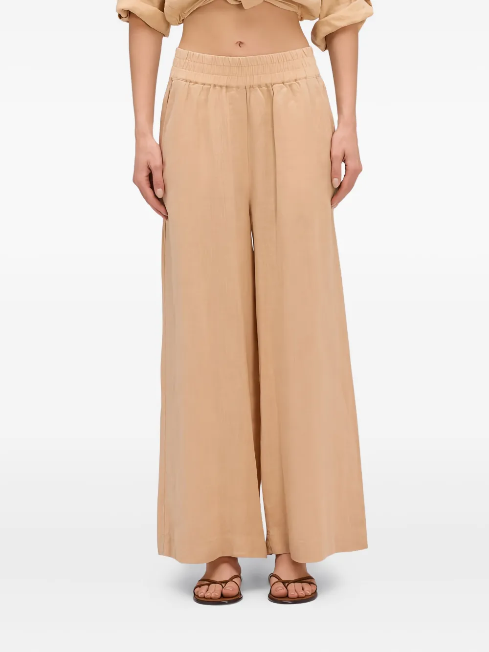 Sundek Elastic-waist Palazzo Pants In Nude