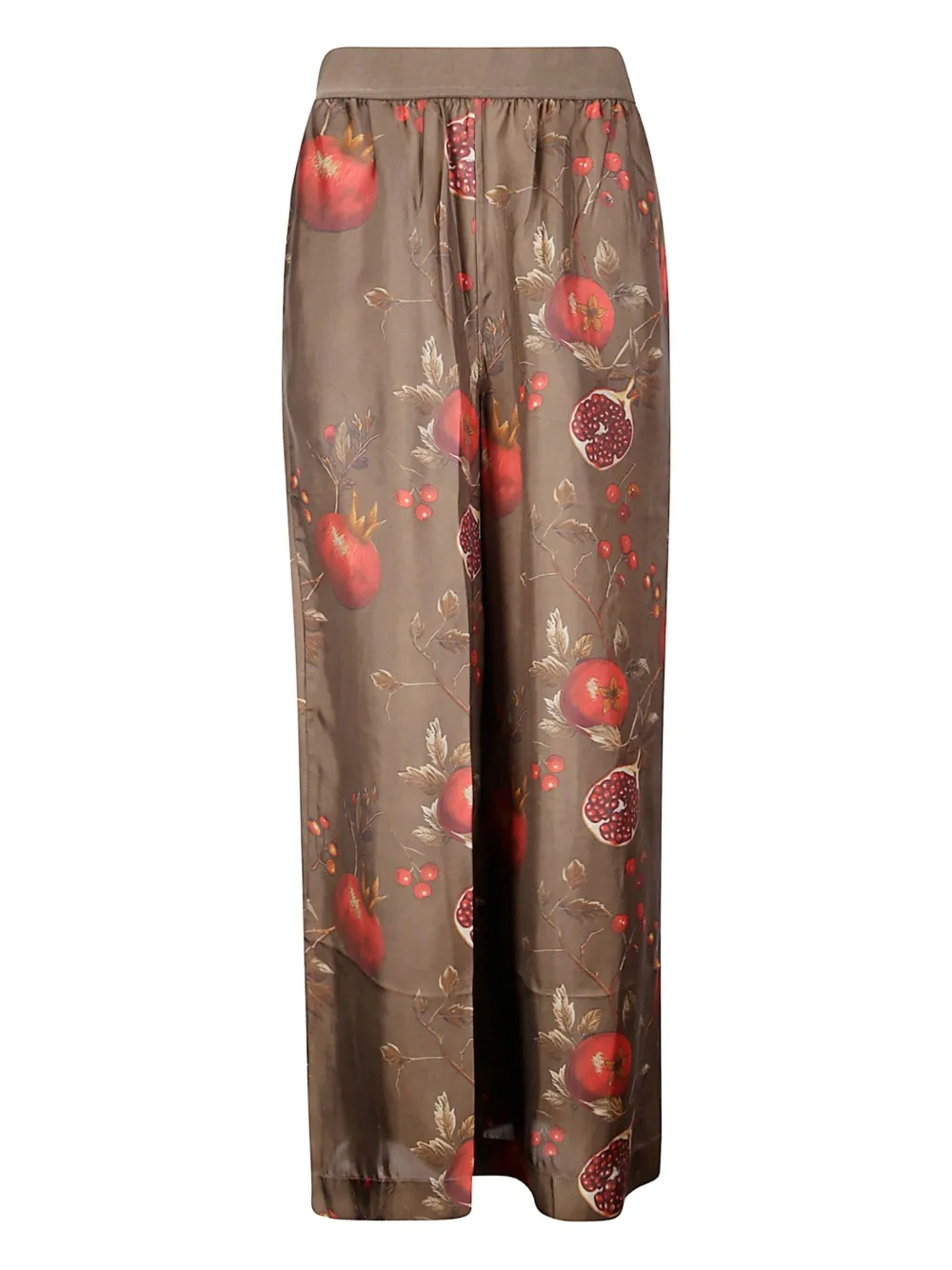 pomegranate-print trousers