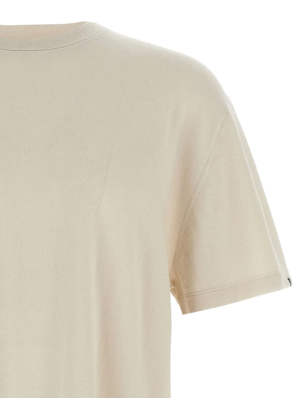 extreme cashmere n°269 Rik T-shirt met ronde hals en korte mouwen Beige