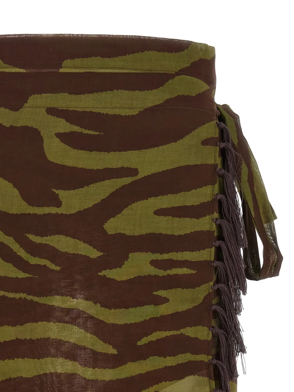 The Attico zebra print fringed sarong beach cover-up Bruin